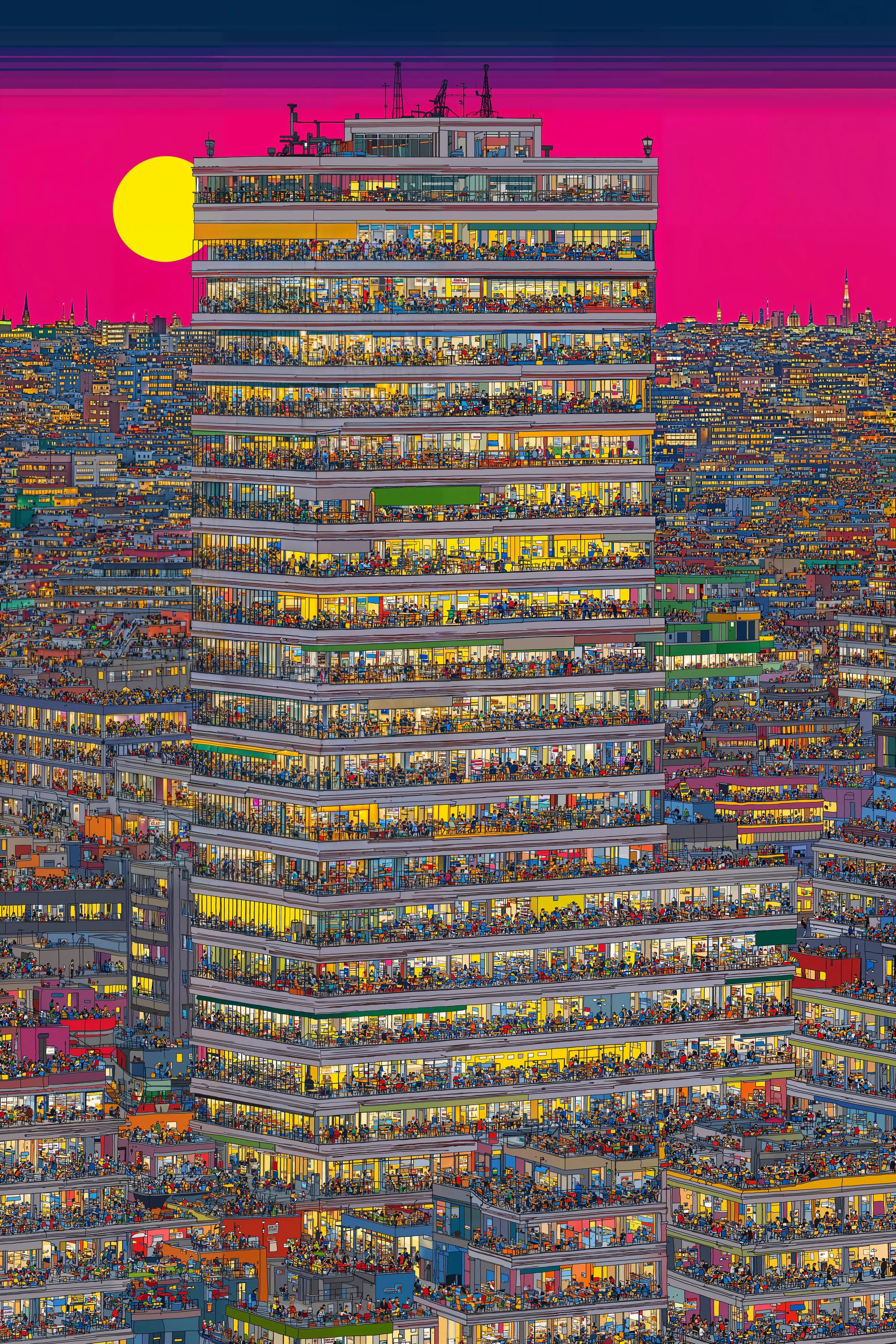 Sunset Tower fine art print preview