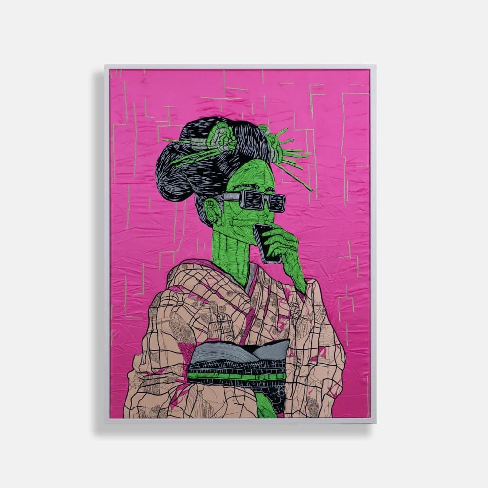 Hear No Evil — embroidered figure with headphones